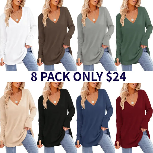 Women's Long Sleeve Tunic Tops for Leggings